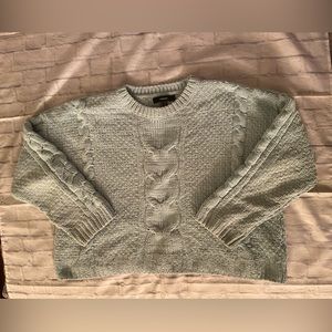P030 FOREVER 21 Cropped Cable Sweater Sz XL